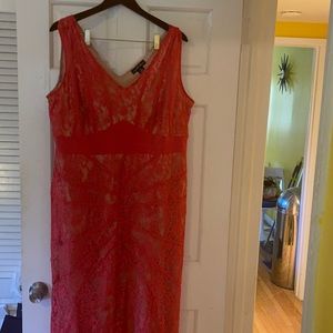 Candalite women’s lace red maxi dress